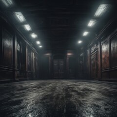 dark empty dark underground corridor dark empty dark underground corridor dark empty corridor with dark walls and floor. 3d rendering