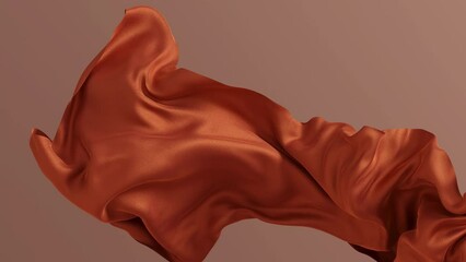 Fluttering on the wind brown fabric texture, silk flying fabric background