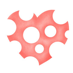 red heart with dot.