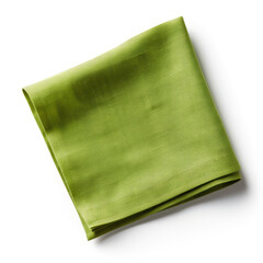 Green napkin on a white background - obrazy, fototapety, plakaty
