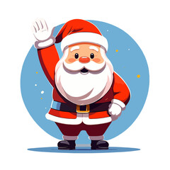 Santa claus waving, retro carton vector illustration