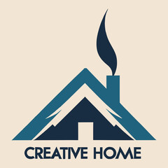 Logo design for real estate business, vector illustration in vintage style