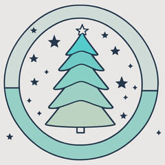 Christmas tree, vector illustration for logo design