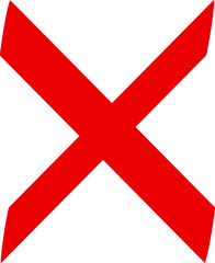 Red cross sign icon. Wrong mark stock icon. Red cross X symbol. Grunge X icon.