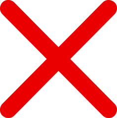 Obraz premium Red cross sign icon. Wrong mark stock icon. Red cross X symbol. Grunge X icon.