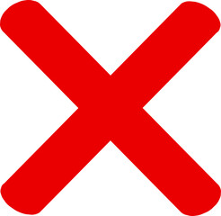 Obraz premium Red cross sign icon. Wrong mark stock icon. Red cross X symbol. Grunge X icon.