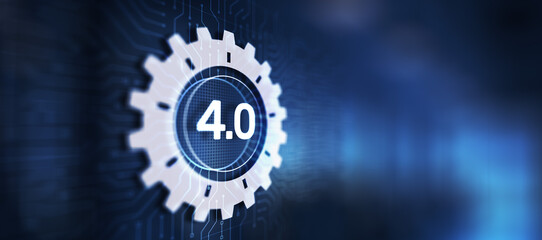 Smart industry 4.0, Manufacturing Automation Internet of Things. Business and technology concept on virtual screen.