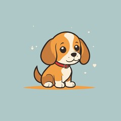 Adorable Puppy Isolated Vector Illustration