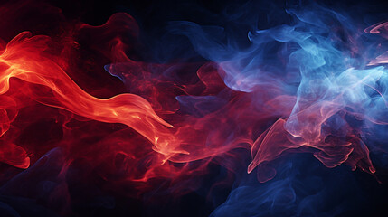 Fototapeta premium Creative background with navy and red flashes with the imagination of sound waves.