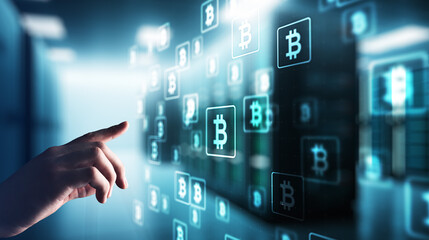 Bitcoin cryptocurrency trading and investment concept. Financial technology, Fintech and digital money.