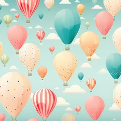 Photo sur Plexiglas Montgolfière whimsical pattern of balloons