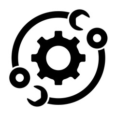 Maintenance glyph icon illustration vector graphic
