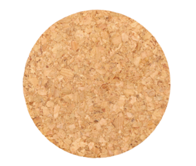 Wine cork isolated on white background, top view