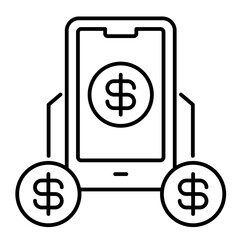 Digital Currency line icon illustration vector graphic