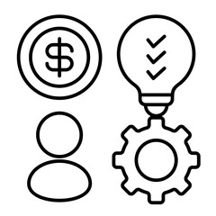 Entrepreneur line icon illustration vector graphic