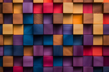 Creative Diversity: Colorful Wooden Blocks - Generative AI
