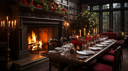 Cozy Home for the Holidays.  Christmas Table