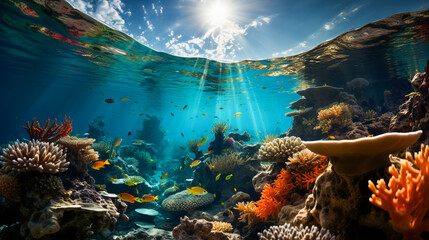 Fototapeta na wymiar Enchanting Mediterranean Coral Oasis
