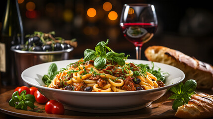 Italian Pasta and Wine Delight