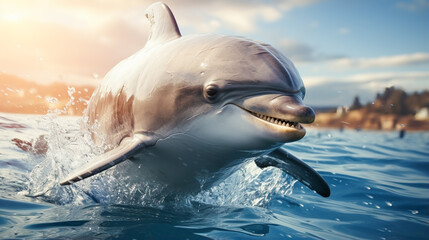 Jumping Dolphin in Crystal Clear Waters