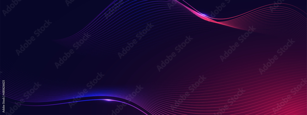 Poster Abstract purple background with flowing lines. Dynamic waves. vector illustration.