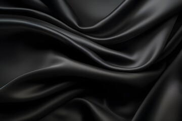 Obraz premium a close up of a black satin fabric Generative AI