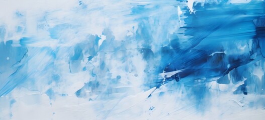 a painting with blue and white paint on it Generative AI