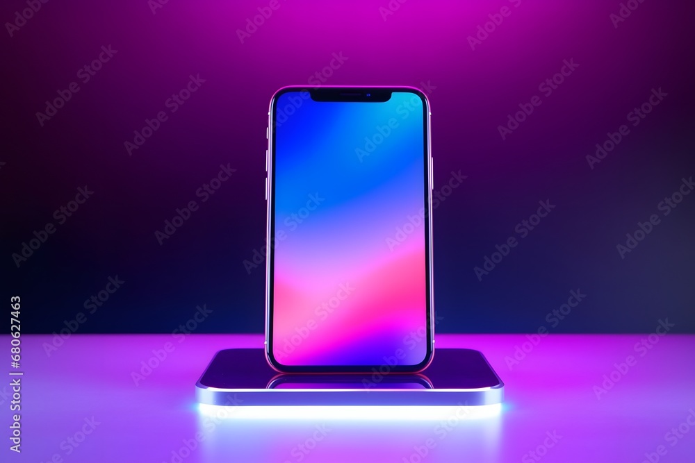 Poster a close up of a cell phone on a table generative ai