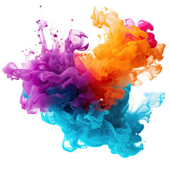 Gradient vibrant color splash on transparent background, PNG file