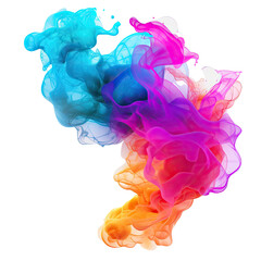 Gradient vibrant color splash on transparent background, PNG file