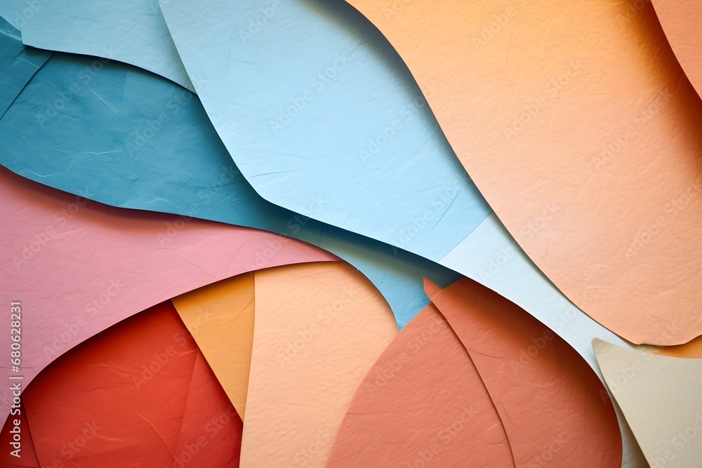 Aufkleber a close up of a bunch of different colored paper generative ai