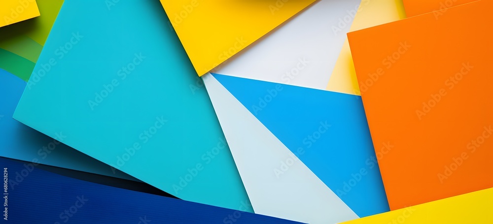 Poster a bunch of different colored papers stacked on top of each other generative ai