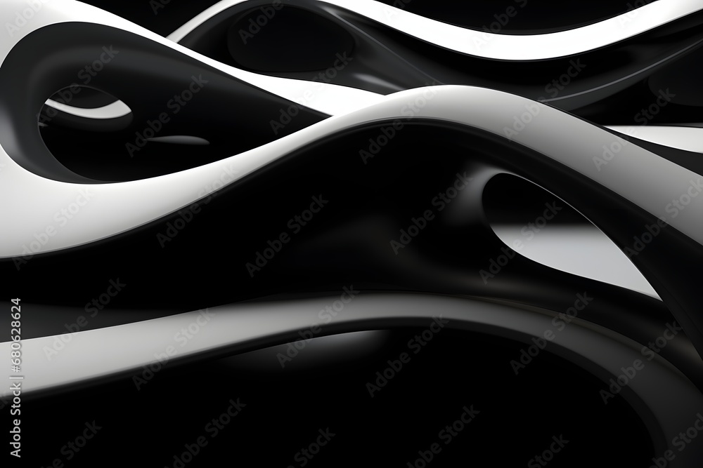 Poster a close up of a black and white abstract design generative ai