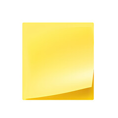 Yellow stick note isolated on transparent background, PNG file