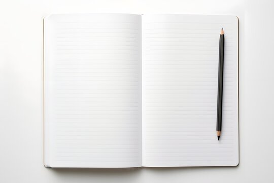 an open notebook with a pencil on top of it Generative AI