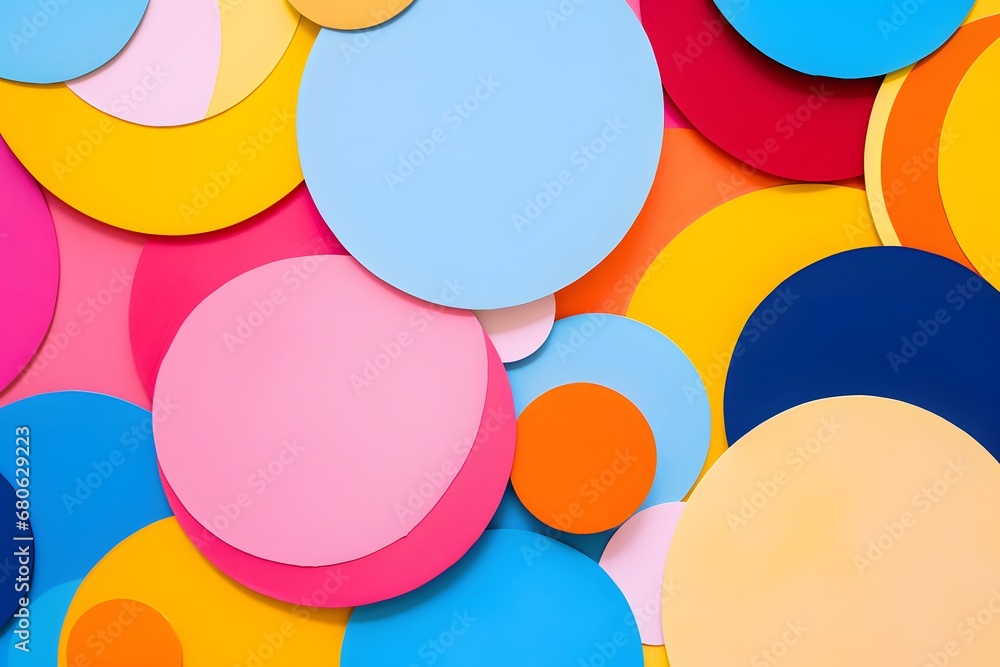 Poster a bunch of different colored circles on top of each other generative ai