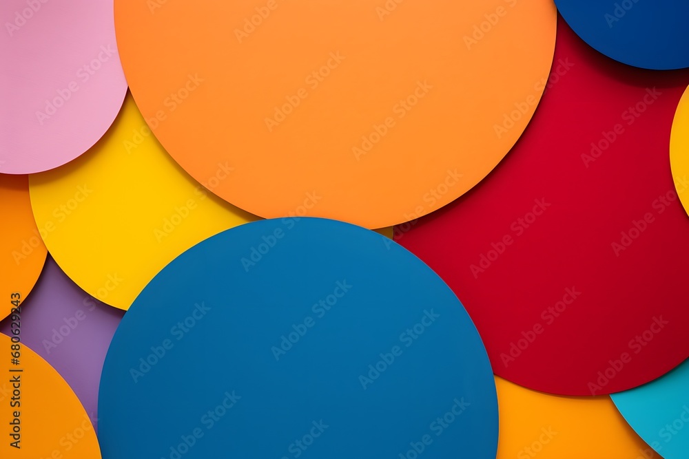 Poster a bunch of different colored circles on top of each other generative ai