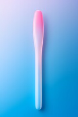 a pink toothbrush sitting on top of a blue surface Generative AI