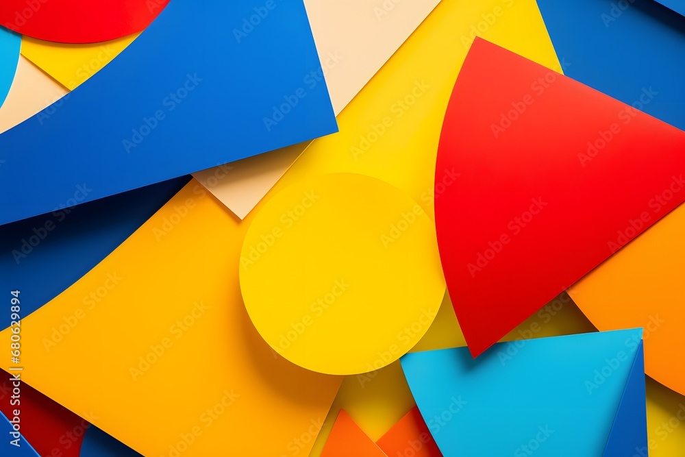 Aufkleber a bunch of different colored shapes on top of each other generative ai