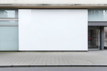 a white billboard on the side of a building Generative AI
