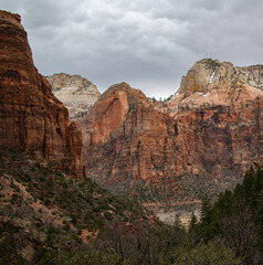Zion National Park, Desert Landscape with clouds