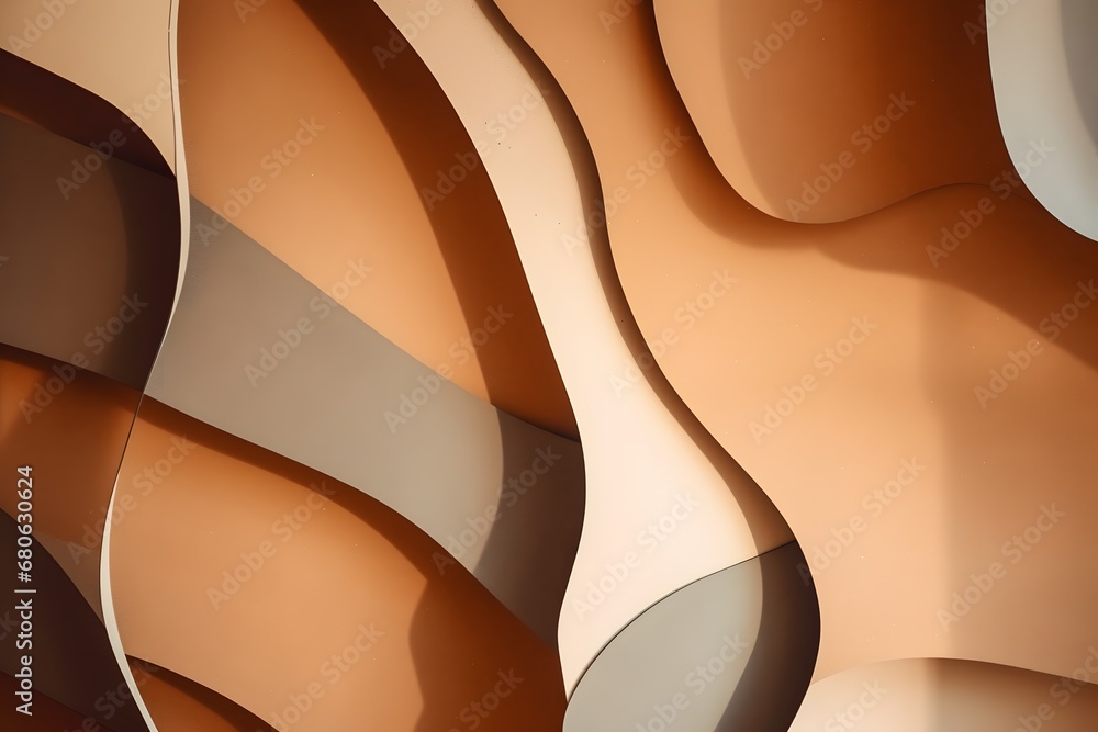 Poster a close up of a wall with curved shapes generative ai