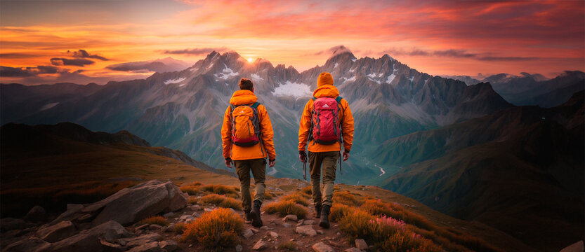Desbravando o Inexplorado: A Jornada &Eacute;pica de Dois Alpinistas Trabalhando em Equipe na Conquista da Montanha