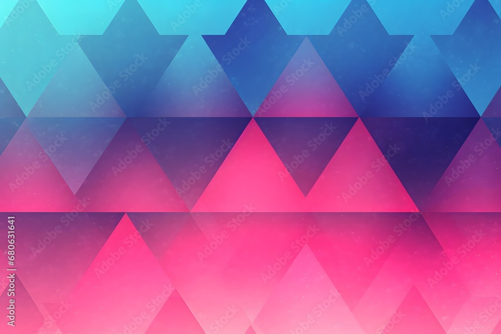 Poster a pink and blue abstract background with triangles generative ai