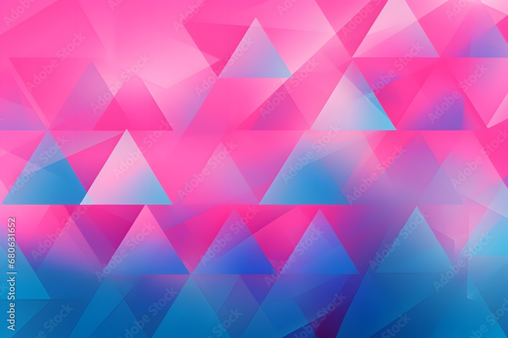 Poster a pink and blue abstract background with triangles generative ai