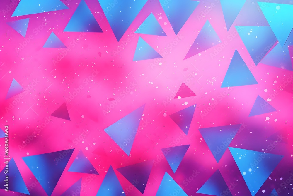 Aufkleber a pink and blue abstract background with triangles generative ai