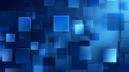 a blue abstract background with squares and rectangles Generative AI