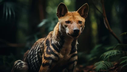 Poster Spotted Tasmanian Tiger Thylacine: The Curious Observer in the Jungle © Anna
