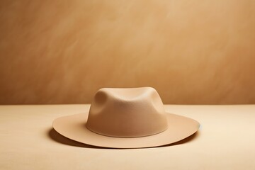 Fototapeta na wymiar a hat sitting on top of a wooden table Generative AI