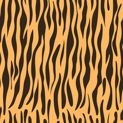Tiger seamless pattern striped mammal fur. Predator camouflage. Printable background design
